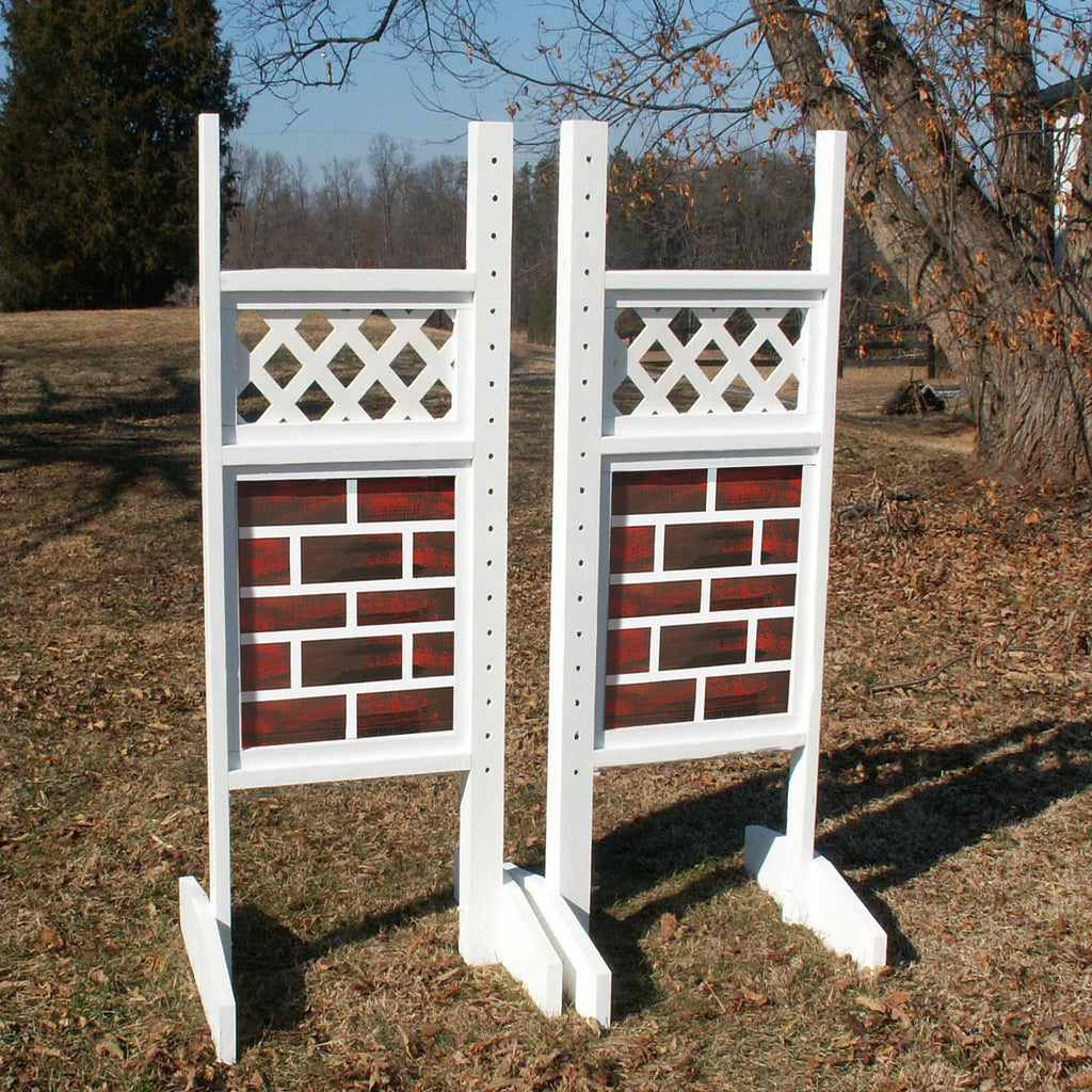 Lattice Top Brick Bottom Wing Standards Wood Horse Jumps #210– Platinum ...